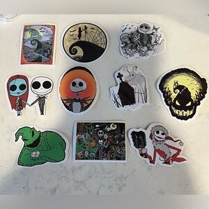 10 Nightmare Before Christmas Stickers Sally Jack Skellington Oogie Boogie